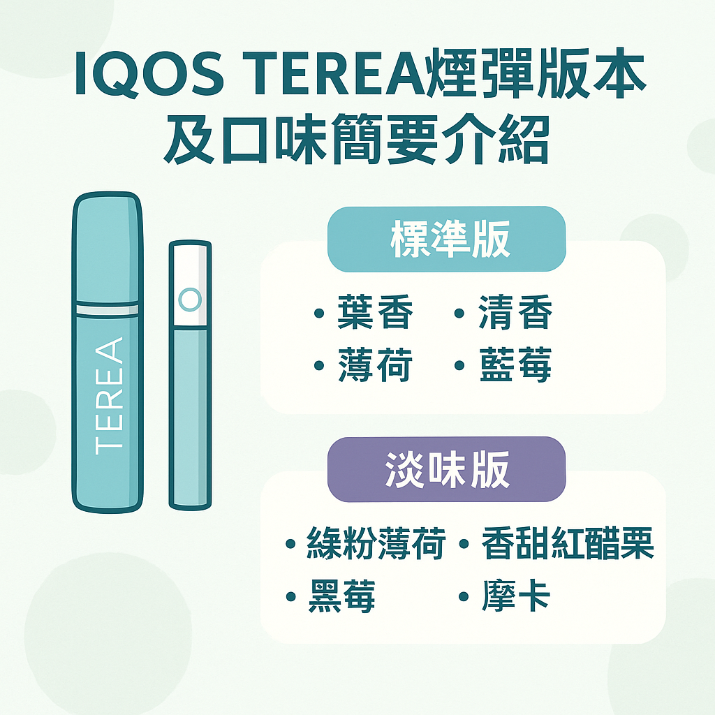 IQOSTEREA煙彈版本及口味簡要介紹